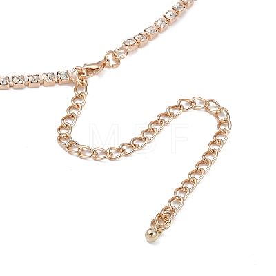 Alloy Crystal Rhinestone Cup Chains Necklaces NJEW-K384-03-1