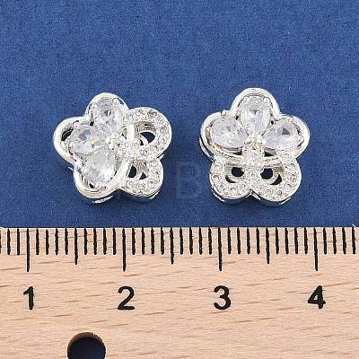 Rack Plating Brass Micro Pave Cubic Zirconia Beads KK-F879-12S-1