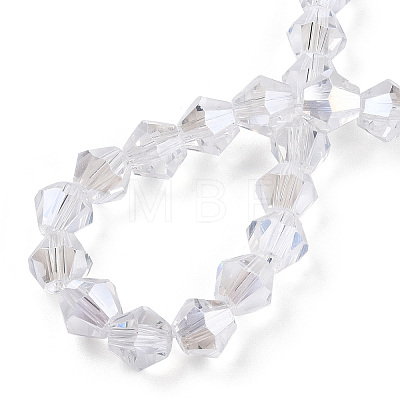 Transparent Electroplate Glass Beads Strands EGLA-TACDZ0005-6mm-03B-1