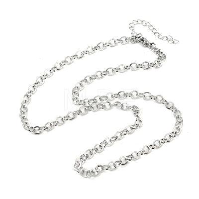 304 Stainless Steel Rolo Chain Necklaces NJEW-Z102-01P-1