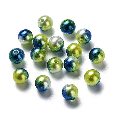 Rainbow ABS Plastic Imitation Pearl Beads OACR-Q174-8mm-16-1