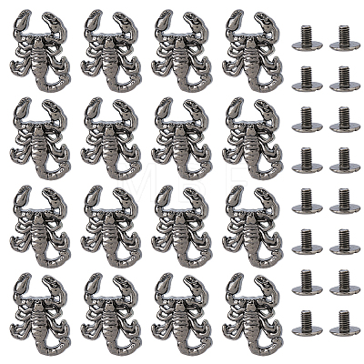 16Bags Scorpion Alloy with Iron Decorative Rivets BUTT-FH0001-035A-1