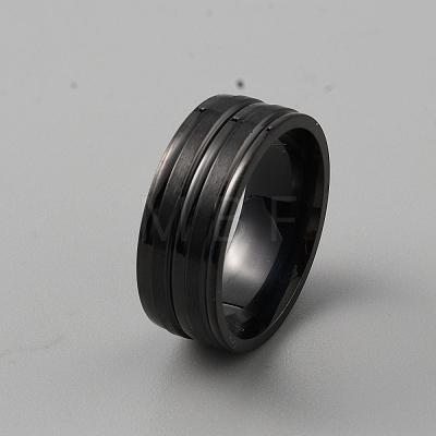 201 Stainless Steel Grooved Finger Ring for Men RJEW-WH0011-14A-1