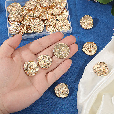 30Pcs 1-Hole Alloy Shank Buttons BUTT-CA0001-68-1