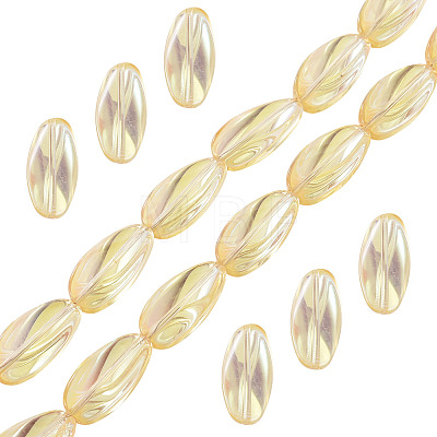 1Strand Electroplate Transparent Glass Beads Strands EGLA-TADJ0001-20C-1