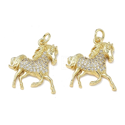 Brass Micro Pave Clear Cubic Zirconia Pendants KK-A294-01B-G-1