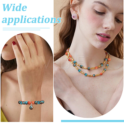 2 Strands Synthetic Ocean White Jade Round Beads Strands G-ME0001-30-1