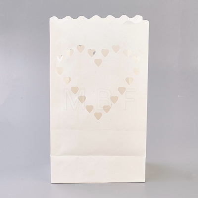 Hollow Candle Paper Bag CARB-WH0007-01-1