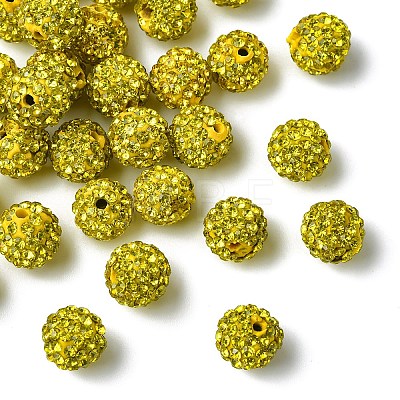 30Pcs Pave Disco Ball Beads RB-YW0001-14F-1