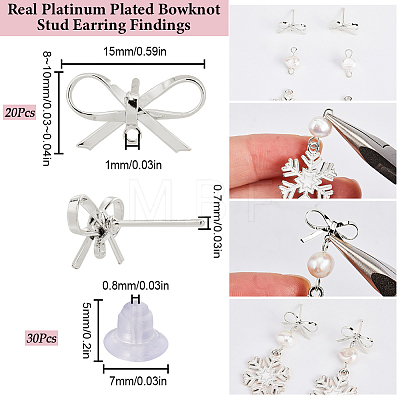20Pcs Brass Stud Earring Findings KK-SC0008-01P-1