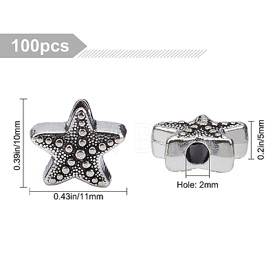 SUNNYCLUE 100Pcs DIY Starfish Bead Stretch Bracelets Making Kits DIY-SC0014-95AS-1
