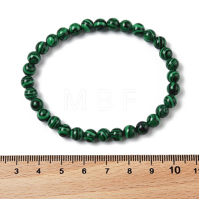 Synthetic Malachite(Dyed) Bead Stretch Bracelets BJEW-K212-A-031-1