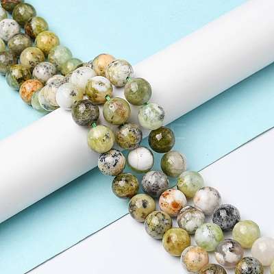 Natural Green Opal Beads Strands G-C029-02B-1