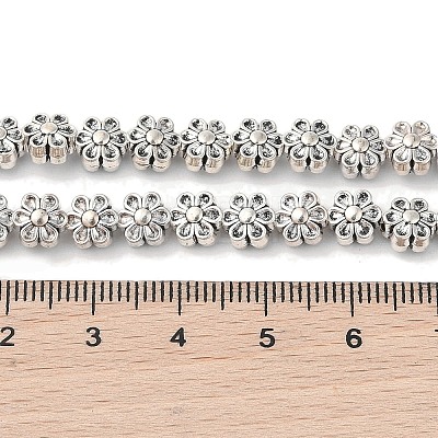 Tibetan Style Flower Alloy Bead Strands X-TIBEB-O007-13-NR-1