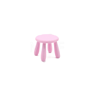 Plastic Round Stool Miniature Ornaments PW-WG2912C-03-1