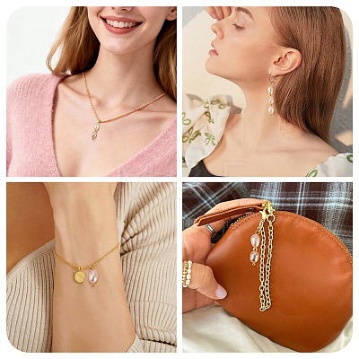 12Pcs 3 Styles Natural Cultured Freshwater Pearl Rice Pendants PALLOY-TA00378-1