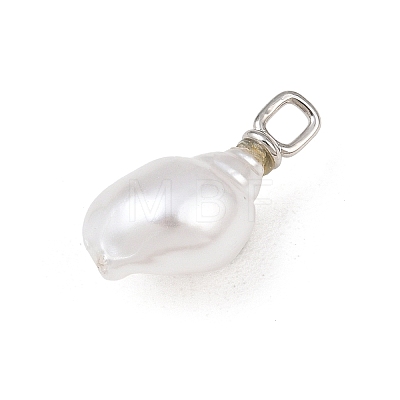 Brass & ABS Plastic Pearl Pendants PL-CBAEB37-01B-P-1