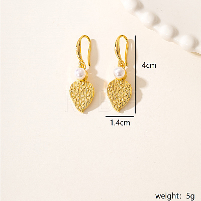 Luxury Vintage Exaggerated Metal Leaf Earrings for Party Gift Banquet Wear JZ7614-2-1