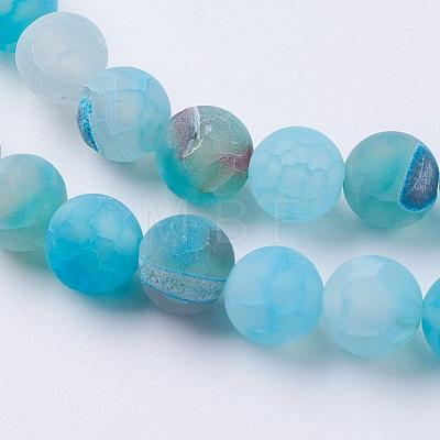 Natural Weathered Agate Beads Strands X-G-G589-8mm-14-1