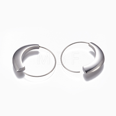 Tarnish Resistant 304 Stainless Steel Hoop Earrings EJEW-O089-26P-1