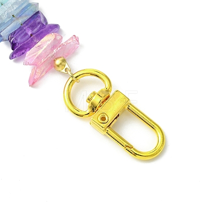 Dyed Colorful Natural Quartz Crystal Chakra Prism Link Bag Extender Chains FIND-JF00144-1