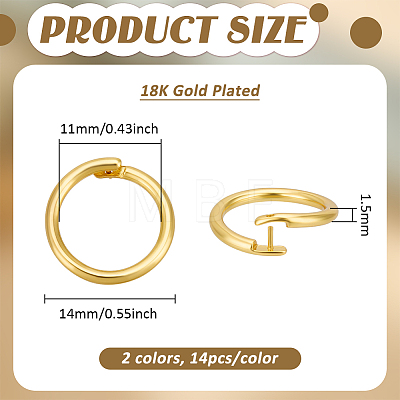 28Pcs 2 Colors Brass Open Jump Rings KK-BC0015-82-1