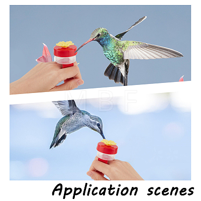 8Pcs 2 Color Plastic & Nylon Hummingbird Ring Feeder AJEW-CP0002-57-1