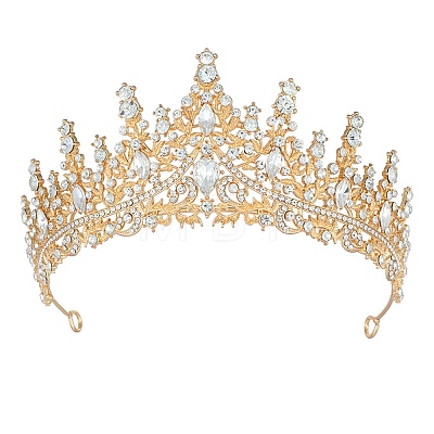 Alloy Rhinestone Crown Hair Bands for Girls Women Party Decoration HULI-PW0002-006G-01-1