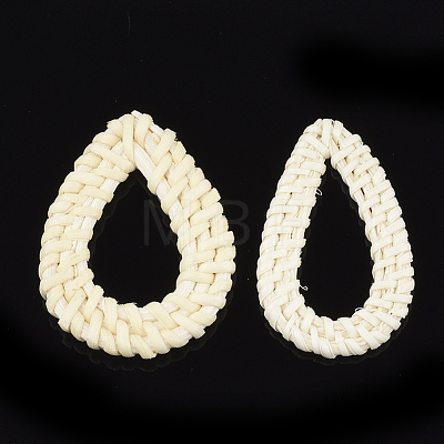 Handmade Reed Cane/Rattan Woven Linking Rings WOVE-T006-144-1