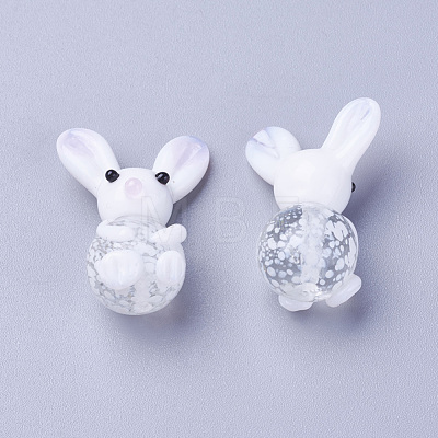 Handmade Bunny Lampwork Beads LAMP-L075-100-1