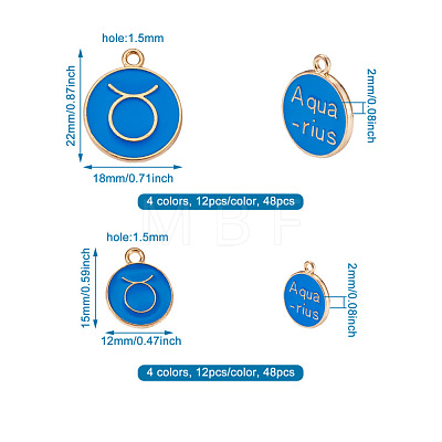Cheriswelry 8 Sets 8 Style Alloy Enamel Pendants ENAM-CW0001-04-1