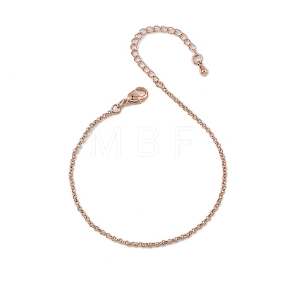 Brass Rolo Chain Bracelets for Women BJEW-G735-05RG-1