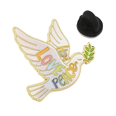Love & Peace Dove Enamel Brooches AL-I001-01G-01-1