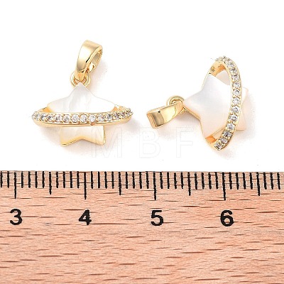 Brass Micro Pave Clear Cubic Zirconia Pendants KK-B102-29G-1