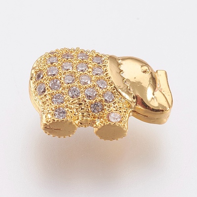 Brass Micro Pave Cubic Zirconia Beads ZIRC-F083-080G-RS-1