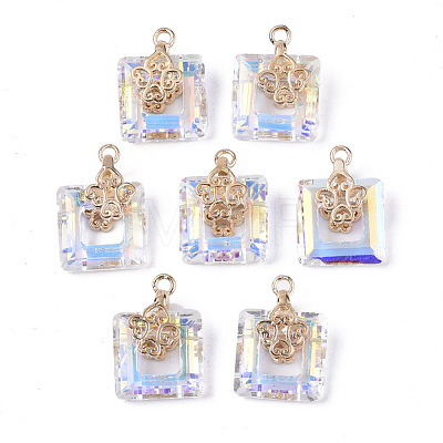 Electroplate Glass Charms EGLA-N005-002C-1