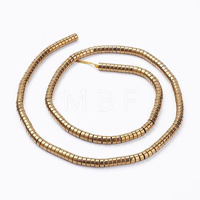 Electroplate Non-Magnetic Synthetic Hematite Beads Strands G-F510-03G-4mm-1