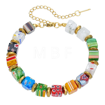 Millefiori Lampwork Beaded Bracelets for Women WGC5980-01-1