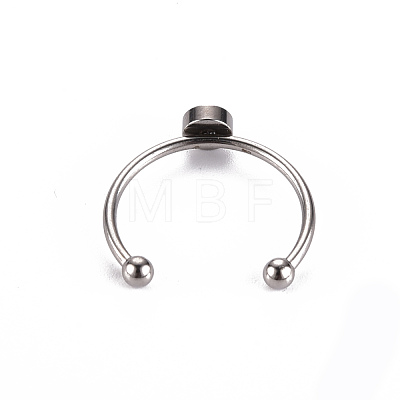 201 Stainless Steel Cuff Pad Ring Settings X-STAS-S080-042A-P-1