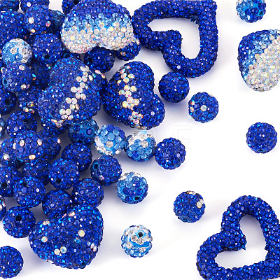 58Pcs Handmade Polymer Clay Rhinestone Beads CLAY-BT0001-08-1
