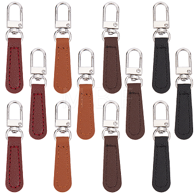 12Pcs PU Leather Zipper Pull Tabs FIND-CY0002-33B-1