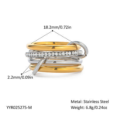 304 Stainless Steel Finger Rings for Women QA6774-7-1