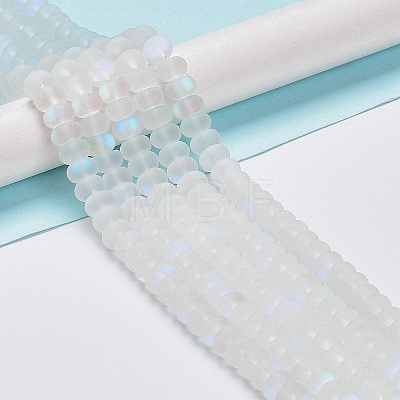 Frosted Transparent Glass Beads Strands FGLA-M002-01I-1