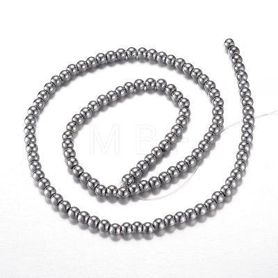 Electroplate Magnetic Synthetic Hematite Bead Strands G-A165A-5mm-04-1