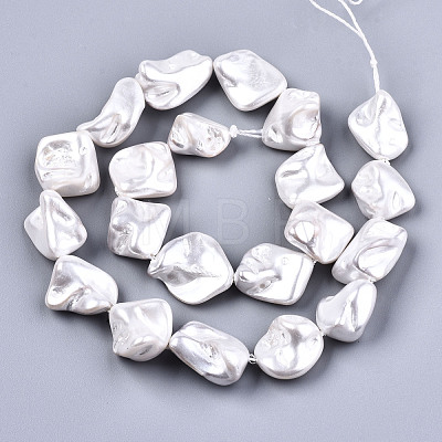 Electroplated Natural Freshwater Shell Beads Strands X-SHEL-R113-01F-1