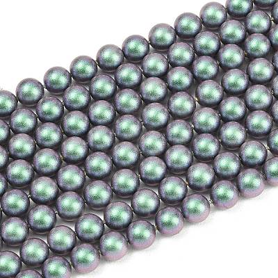 Frosted Glass Pearl Beads Strands GLAA-A044-08A-15-1