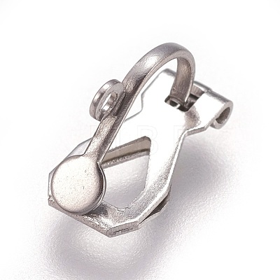 304 Stainless Steel Clip-on Earring Findings STAS-P206-02P-1