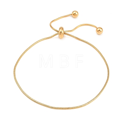 Adjustable 304 Stainless Steel Snake Chain Slider Bracelets for Women BJEW-D460-03G-1