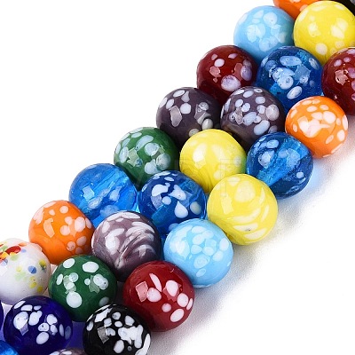 Handmade Lampwork Beads Strands LAMP-N037-07B-1