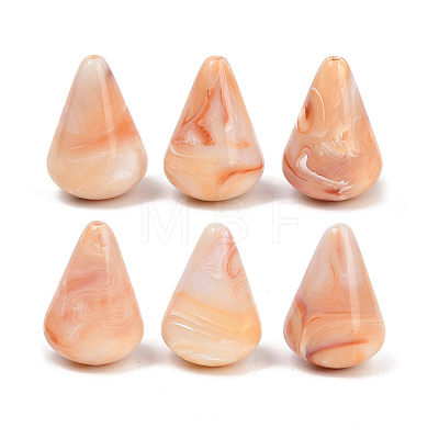 Two Tone Opaque Acrylic Imitation Gemstone Beads OACR-T033-11A-1
